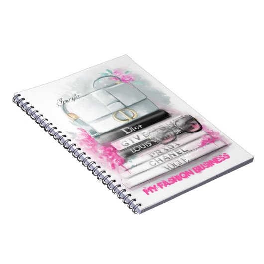 Waterverf mode ontwerp "Purse on books" Notitieboek (Rechterzijde)