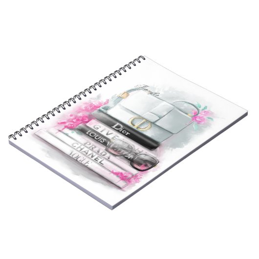Waterverf mode ontwerp "Purse on books" Notitieboek (Linkerzijde)