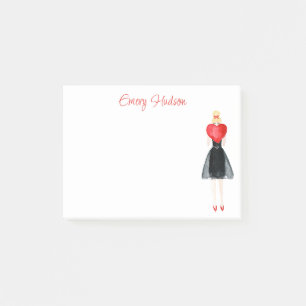 Waterverf Mode van hart Meisje Post-it Opmerkingen Post-it® Notes