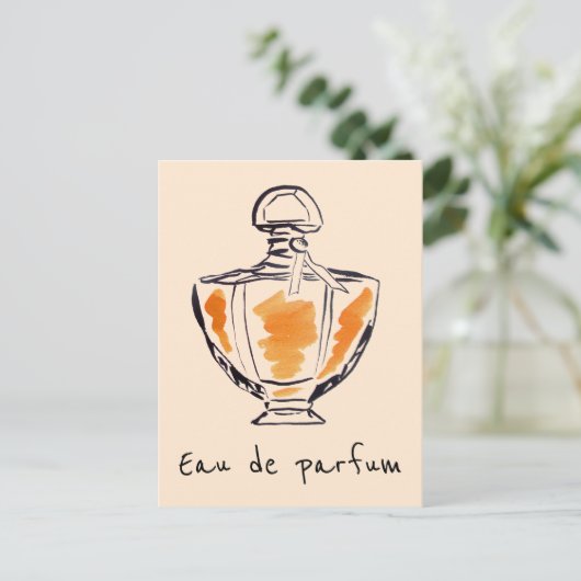 Waterverf mode van parfumflessen Eau de parfum Briefkaart (Staand voorkant)