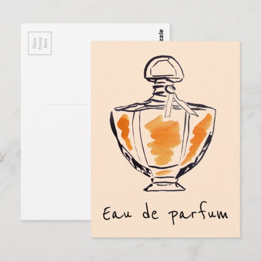 Waterverf mode van parfumflessen Eau de parfum Briefkaart (Voorkant / Achterkant)
