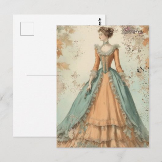 Waterverf Mode Vrouw Collage Briefkaart (Voorkant / Achterkant)