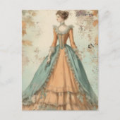 Waterverf Mode Vrouw Collage Briefkaart (Voorkant)