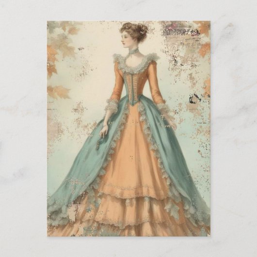 Waterverf  Mode Vrouw Collage Briefkaart (Voorkant)