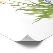 Waterverf Modern 3 olifant met bloem3 Poster (Hoek)