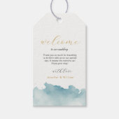 Waterverf Modern Beach bruiloft Welkom labels Cadeaulabel (Voorkant)