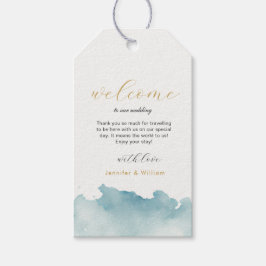 Waterverf Modern Beach bruiloft Welkom labels Cadeaulabel