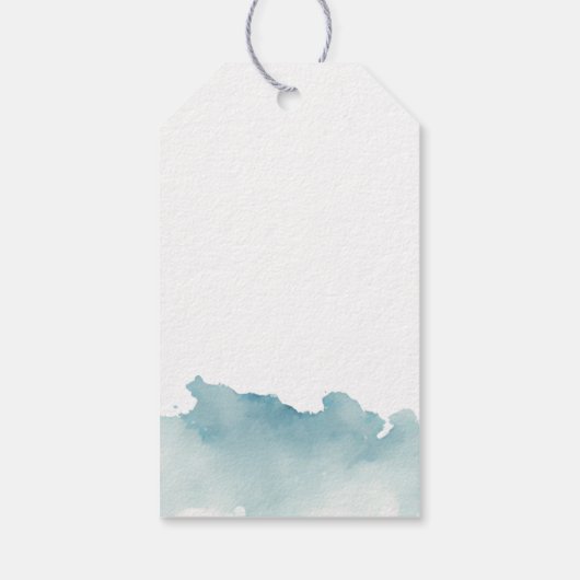 Waterverf Modern Beach bruiloft Welkom labels Cadeaulabel (Achterkant)