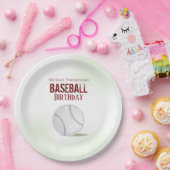 Waterverf Modern Birthday Rustic  honkbal Papieren Bordje (Feest)