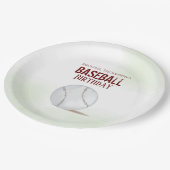 Waterverf Modern Birthday Rustic  honkbal Papieren Bordje (Gekanteld)