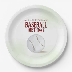 Waterverf Modern Birthday Rustic  honkbal Papieren Bordje