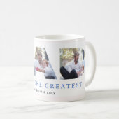 Waterverf Modern Blauw Strepen 3 Aangepaste Foto D Koffiemok (Voorkant rechts)