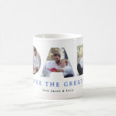 Waterverf Modern Blauw Strepen 3 Aangepaste Foto D Koffiemok (Center)