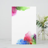 Waterverf Modern Blue Green Red op maat Briefpapier (Staand voorkant)