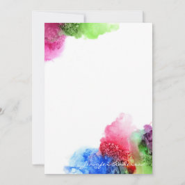 Waterverf Modern Blue Green Red op maat Notitiekaartje