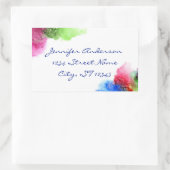 Waterverf Modern Blue Green Red op maat Rechthoekige Sticker (Tas)