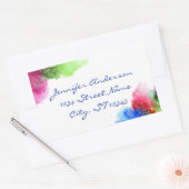 Waterverf Modern Blue Green Red op maat Rechthoekige Sticker (Envelop)