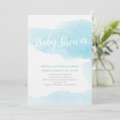Waterverf Modern Blue Splash Clean Baby shower Kaart (Staand voorkant)