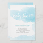 Waterverf Modern Blue Splash Clean Baby shower Kaart (Voorkant / Achterkant)