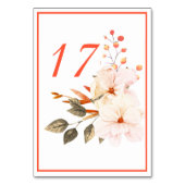 Waterverf Modern Blush Oranje Floral Wedding Kaart (Voorkant)