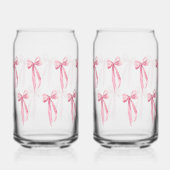 Waterverf Modern Blush Pink Bow Ribbon Blikvorm Glas (Voorkant)