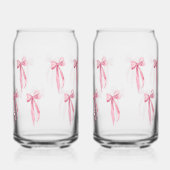 Waterverf Modern Blush Pink Bow Ribbon Blikvorm Glas (Rechts)