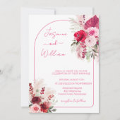 Waterverf Modern Boho Elegant Bloemen Bruiloft Kaart (Voorkant)