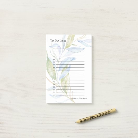 Waterverf Modern Boho Leafy Branches Post-it® Notes (Op bureau)