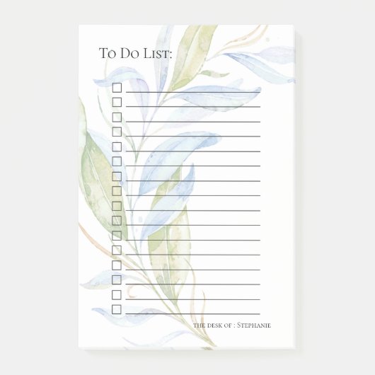 Waterverf Modern Boho Leafy Branches Post-it® Notes (Voorkant)