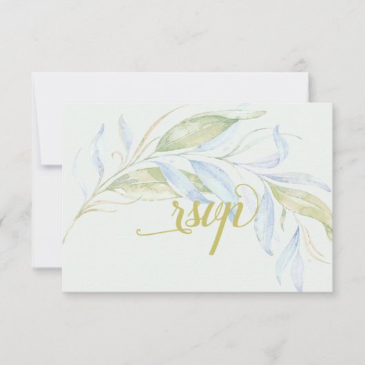 Waterverf Modern Boho Leafy Branches RSVP (Voorkant)