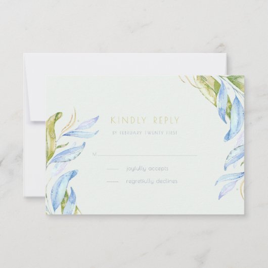 Waterverf Modern Boho Leafy Branches RSVP (Achterkant)