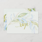 Waterverf Modern Boho Leafy Branches RSVP (Voorkant / Achterkant)