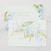 Waterverf Modern Boho Leafy Branches RSVP Kaartje (Voorkant / Achterkant)