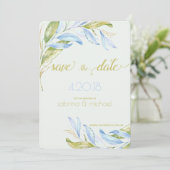 Waterverf Modern Boho Leafy Branches STD Save The Date (Staand voorkant)