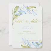 Waterverf Modern Boho Leafy Branches STD Save The Date (Voorkant)
