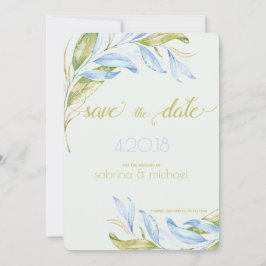 Waterverf Modern Boho Leafy Branches STD Save The Date