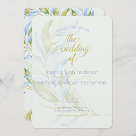 Waterverf Modern Boho Leafy Branches Wedding Kaart