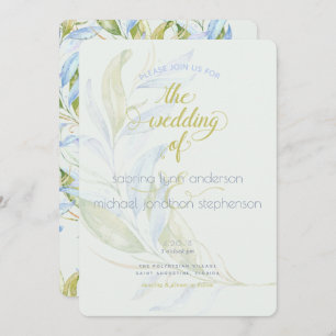 Waterverf Modern Boho Leafy Branches Wedding Kaart