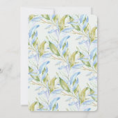 Waterverf Modern Boho Leafy Branches Wedding Kaart (Achterkant)