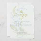 Waterverf Modern Boho Leafy Branches Wedding Kaart (Voorkant)