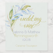 Waterverf Modern Boho Leafy Branches Wijnlabel Wijn Etiket (Enkel label)