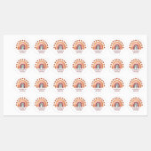 Waterverf Modern Boho Regenboog & Hart Naam School Labels (Vel)