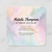 Waterverf Modern Branding en Marketing Abstract Vierkante Visitekaartje (Achterkant)