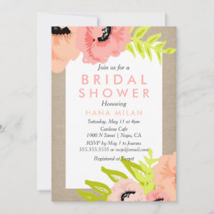 Waterverf Modern Bridal Shower Kaart