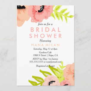 Waterverf Modern Bridal Shower Kaart
