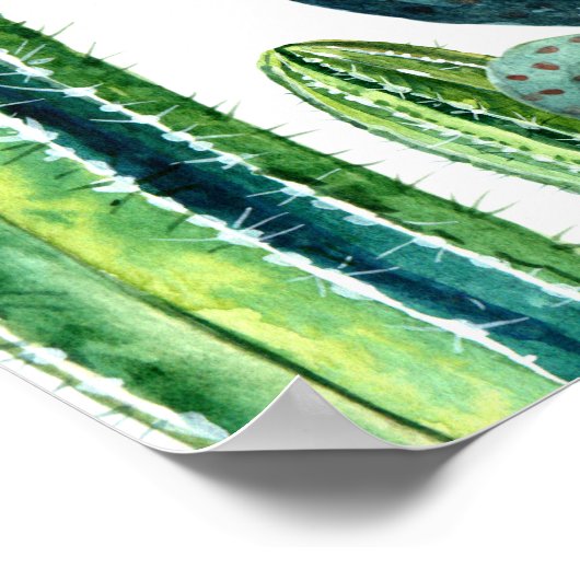 Waterverf Modern Cactus Southwest Poster (Hoek)