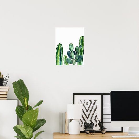 Waterverf Modern Cactus Southwest Poster (Thuiskantoor)