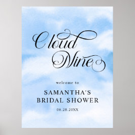 Waterverf Modern Cloud Nine Vrijgezellenfeest Welk Poster