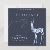 Waterverf Modern Crystal Reindeer Kerstfeest Kaart (Voorkant)