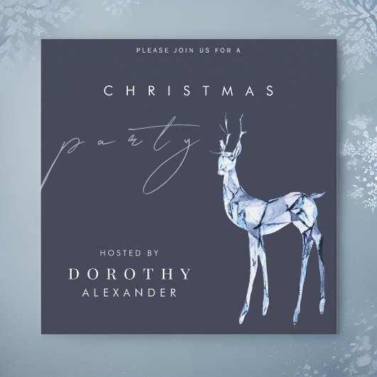 Waterverf Modern Crystal Reindeer Kerstfeest Kaart